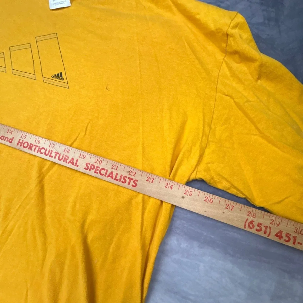 Vintage 90s Adidas Long Sleeve T-Shirt Yellow Boxy Skater Streetwear 2XL